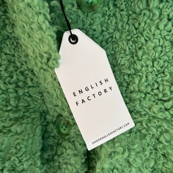 NWT English Factory Oversized Green Sherpa Jacket Size Medium - Picture 4 of 4